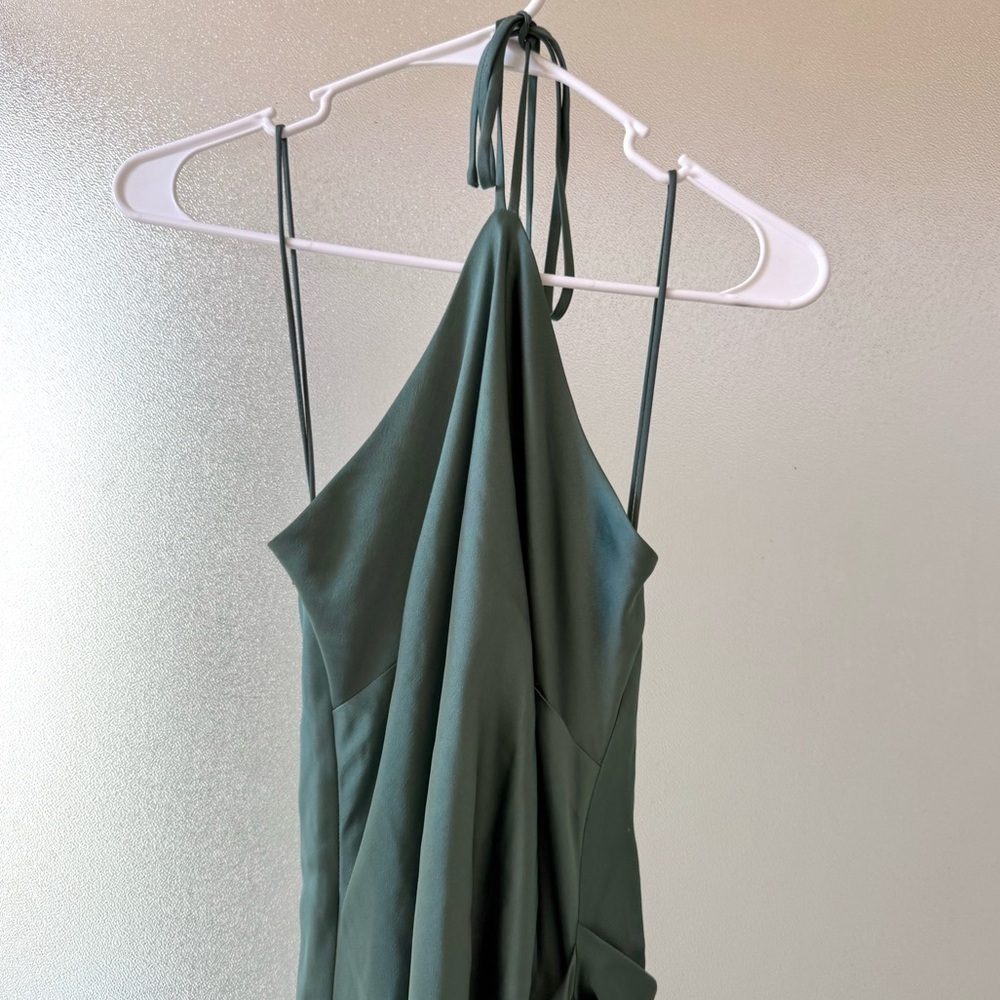 🆕 SIMKHAI Hansel Halter Neckline Maxi Dress Park Slope Green Sz 4 - Picture 4 of 9